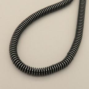 Non-magnetic Synthetic Hematite Beads Strands,Abacus Beads,Dark Grey,6x1mm,Hole:1mm,about 240 pcs/strand,about 43 g/strand,5 strands/package,14.96"(38mm),XBGB07730vbmb-L020