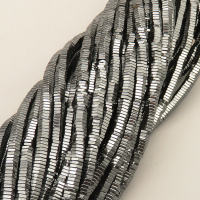 Non-magnetic Synthetic Hematite Beads Strands,Hexagonal Piece,Dark Grey,2x1mm,Hole:1mm,about 260 pcs/strand,about 9 g/strand,5 strands/package,14.96"(38mm),XBGB07742vbnb-L020