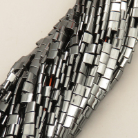 Non-magnetic Synthetic Hematite Beads Strands,Arc Square,Dark Grey,5x5mm,T:2.5mm,Hole:1mm,about 76 pcs/strand,about 20 g/strand,5 strands/package,14.96"(38mm),XBGB07780vbnb-L020