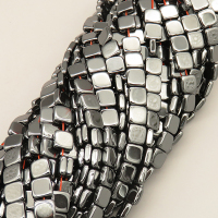 Non-magnetic Synthetic Hematite Beads Strands,Inverted Square,Dark Grey,8x8x3mm,Hole:1mm,about 47 pcs/strand,about 45 g/strand,5 strands/package,14.96"(38mm),XBGB07800vbmb-L020