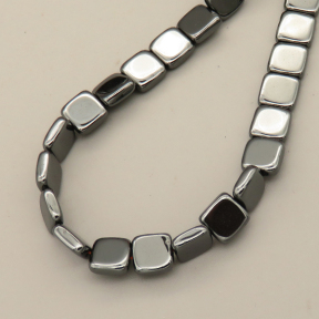 Non-magnetic Synthetic Hematite Beads Strands,Inverted Square,Dark Grey,8x8x3mm,Hole:1mm,about 47 pcs/strand,about 45 g/strand,5 strands/package,14.96"(38mm),XBGB07800vbmb-L020