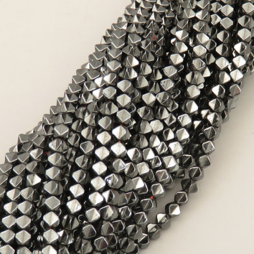 Non-magnetic Synthetic Hematite Beads Strands,Star Fruit,Dark Grey,4mm,Hole:1mm,about 95 pcs/strand,about 18 g/strand,5 strands/package,14.96"(38mm),XBGB07812vbmb-L020
