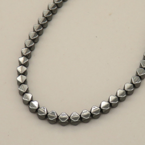 Non-magnetic Synthetic Hematite Beads Strands,Star Fruit,Dark Grey,4mm,Hole:1mm,about 95 pcs/strand,about 18 g/strand,5 strands/package,14.96"(38mm),XBGB07812vbmb-L020
