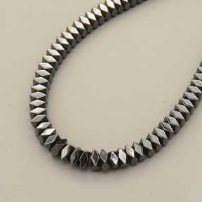 Non-magnetic Synthetic Hematite Beads Strands,Cut Octagonal Squares,Dark Grey,4x2mm,Hole:1mm,about 190 pcs/strand,about 16 g/strand,5 strands/package,14.96"(38mm),XBGB07814vbmb-L020