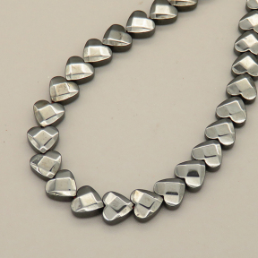Non-magnetic Synthetic Hematite Beads Strands,Faceted Heart Shape,Dark Grey,4x2mm,Hole:1mm,about 95 pcs/strand,about 15 g/strand,5 strands/package,14.96"(38mm),XBGB07818ablb-L020