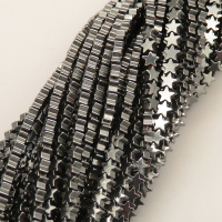 Non-magnetic Synthetic Hematite Beads Strands,Flat Pentagram,Dark Grey,4x2mm,Hole:1mm,about 95 pcs/strand,about 15 g/strand,5 strands/package,14.96"(38mm),XBGB07824bbov-L020