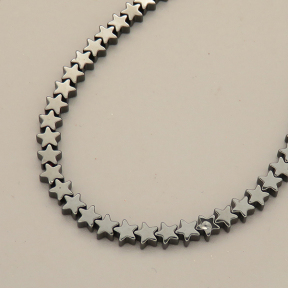 Non-magnetic Synthetic Hematite Beads Strands,Flat Pentagram,Dark Grey,4x2mm,Hole:1mm,about 95 pcs/strand,about 15 g/strand,5 strands/package,14.96"(38mm),XBGB07824bbov-L020