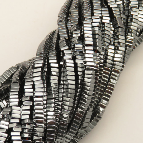 Non-magnetic Synthetic Hematite Beads Strands,Square,Dark Grey,4x2mm,Hole:1mm,about 190 pcs/strand,about 15 g/strand,5 strands/package,14.96"(38mm),XBGB07830vbnb-L020