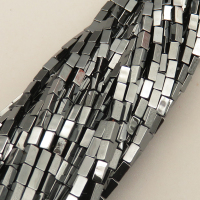 Non-magnetic Synthetic Hematite Beads Strands,Long Square,Dark Grey,4x2mm,Hole:1mm,about 95 pcs/strand,about 15 g/strand,5 strands/package,14.96"(38mm),XBGB07834vbmb-L020
