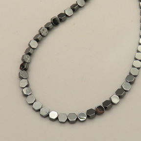 Non-magnetic Synthetic Hematite Beads Strands,Hexagonal Diamond,Dark Grey,4x4x2mm,Hole:1mm,about 95 pcs/strand,about 20 g/strand,5 strands/package,14.96"(38mm),XBGB07836vbmb-L020