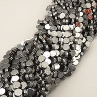 Non-magnetic Synthetic Hematite Beads Strands,Side Groove Block,Dark Grey,8x8x4mm,Hole:1mm,about 47 pcs/strand,about 35 g/strand,5 strands/package,14.96"(38mm),XBGB07838vbmb-L020