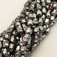 Non-magnetic Synthetic Hematite Beads Strands,Head,Dark Grey,8x10mm,Hole:1mm,about 40 pcs/strand,about 42 g/strand,5 strands/package,14.96"(38mm),XBGB07846bhva-L020