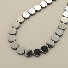 Non-magnetic Synthetic Hematite Beads Strands,Gossip,Dark Grey,6x6x2mm,T:2mm,Hole:1mm,about 63 pcs/strand,about 22 g/strand,5 strands/package,14.96"(38mm),XBGB07856bbov-L020