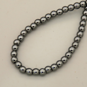 Non-magnetic Synthetic Hematite Beads Strands,Round,Black Grey,4mm,Hole:1mm,about 95 pcs/strand,about 14 g/strand,5 strands/package,XBGB07860avja-L020