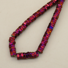 Non-magnetic Synthetic Hematite Beads Strands,Hexagonal Diamond,Plating,Purple,2x6mm,Hole:1mm,about 190 pcs/strand,about 45 g/strand,5 strands/package,XBGB08018vbmb-L020