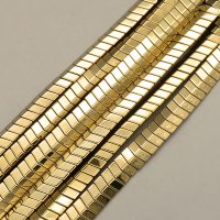 Non-magnetic Synthetic Hematite Beads Strands,Medium Convex Small V,Plating,Golden Champagne,8x3x4mm,Hole:1.2mm,about 126 pcs/strand,about 32 g/strand,5 strands/package,14.96"(38mm),XBGB08166vbmb-L020