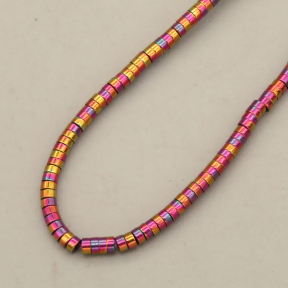 Non-magnetic Synthetic Hematite Beads Strands,Disc,Plating,Purple Red Sapphire Blue Yellow,2x1mm,Hole:0.8mm,about 380 pcs/strand,about 5 g/strand,5 strands/package,14.96"(38mm),XBGB08296baka-L020