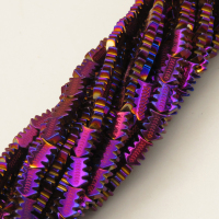 Non-magnetic Synthetic Hematite Beads Strands,Fish Bone,Plating,Purple,5x8x3mm,Hole:1.2mm,about 54 pcs/strand,about 17 g/strand,5 strands/package,14.93"(38mm),XBGB08314ahjb-L020