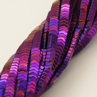 Non-magnetic Synthetic Hematite Beads Strands,Small V,Plating,Purple,4x1x2mm,Hole:0.8mm,about 380 pcs/strand,about 14 g/strand,5 strands/package,14.93"(38mm),XBGB08328bhva-L020