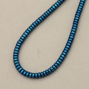 Non-magnetic Synthetic Hematite Beads Strands,UFO,Plating,Royal Blue,2x1mm,Hole:0.8mm,about 380 pcs/strand,about 4.5 g/strand,5 strands/package,14.93"(38mm),XBGB08414vbmb-L020