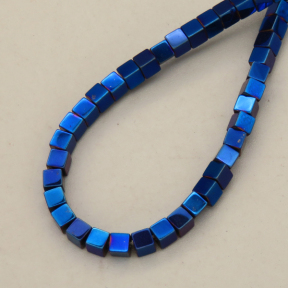 Non-magnetic Synthetic Hematite Beads Strands,Square,Plating,Royal Blue,2mm,Hole:1mm,about 190 pcs/strand,about 6.5 g/strand,5 strands/package,14.93"(38mm),XBGB08428vbmb-L020