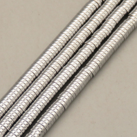 Non-magnetic Synthetic Hematite Beads Strands,Disc,Plating,Silver White,4x1mm,Hole:1mm,about 380 pcs/strand,about 22 g/strand,5 strands/package,14.93"(38mm),XBGB08490ablb-L020