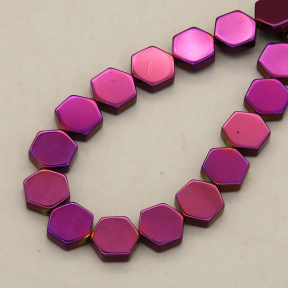 Non-magnetic Synthetic Hematite Beads Strands,Gossip,Plating,Purple,6x2mm,Hole:1mm,about 63 pcs/strand,about 18 g/strand,,5 strands/package,16.96"(38mm),XBGB08754ablb-L020
