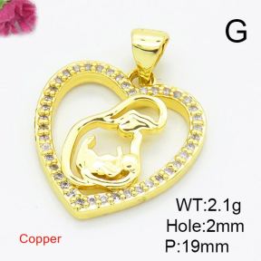 Brass Cubic Zirconia Pendants,for Mother's Day,Hollow Round,with Mama,Gold,18x20mm,Hole:2mm,about 2.1g/pc,5 pcs/package,XFPC02919aajl-L017