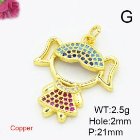 Brass Cubic Zirconia and Turquoise Pendants,Gril,Gold,21mm,Hole:2mm,about 2.5g/pc,5 pcs/package,XFPC02931aakl-L017