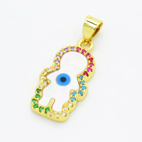 Brass Cubic Zirconia Pendants,With  Shell,Boy,Gold,18x11mm,Hole:2mm,about 2.1g/pc,5 pcs/package,XFPC02949vbnb-L017