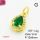 Brass Cubic Zirconia Pendants,Water Droplets,Gold,Green,10x8mm,Hole:1mm,about 1.2g/pc,5 pcs/package,XFPC03022vail-L017