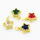 Brass Cubic Zirconia Pendants,Pentagram,Gold,Mixed Color,13mm,Hole:1mm,about 1.8g/pc,5 pcs/package,XFPC03027vail-L017