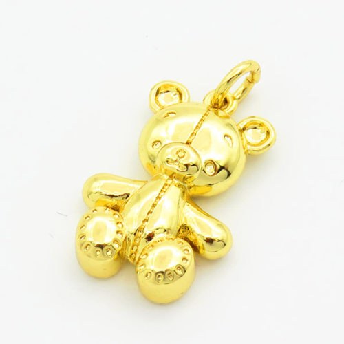 Brass Pendants,Bear,Gold,18x13mm,Hole:1mm,about 2.8g/pc,5 pcs/package,XFPC03042vaia-L017
