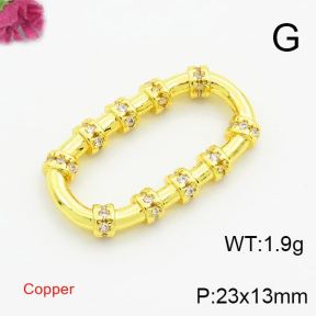Brass Cubic Zirconia Linking Rings,Oval Ring,Gold,23x13mm,,about 1.9g/pc,5 pcs/package,XFF00636baka-L017