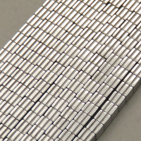 Non-magnetic Synthetic Hematite Beads Strands,Striped Square,Plating,Silver White,3x3mm,Hole:1mm,about 127 pcs/strand,about 13 g/strand,5 strands/package,14.96"(38mm),XBGB09028vbnb-L020