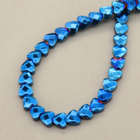 Non-magnetic Synthetic Hematite Beads Strands,Cabochon Heart Cut,Plating,Royal Blue,4x4x2mm,Hole:0.8mm,about 115 pcs/strand,about 11 g/strand,5 strands/package,14.96"(38cm),XBGB09226vbnb-L020