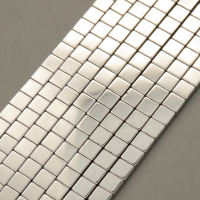 Non-magnetic Synthetic Hematite Beads Strands,Flat Square,Plating,Silver White,4x4x2mm,Hole:0.8mm,about 95 pcs/strand,about 15 g/strand,5 strands/package,14.96"(38cm),XBGB09282ablb-L020