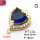 Brass Cubic Zirconia Links Connectors,Heart-Shaped,Gold,Royal Blue,16mm,Hole:2mm,about 3.2 g/pc,5 pcs/package,XFL01872baka-L024
