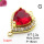 Brass Cubic Zirconia Links Connectors,Heart-Shaped,Gold,Red,16mm,Hole:2mm,about 3.2 g/pc,5 pcs/package,XFL01873baka-L024