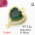 Brass Cubic Zirconia Links Connectors,Heart-Shaped,Gold,Green,16mm,Hole:2mm,about 3.2 g/pc,5 pcs/package,XFL01874baka-L024