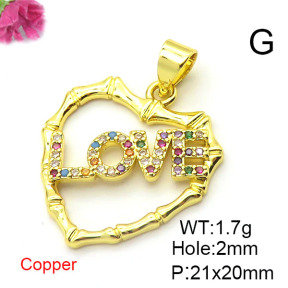Brass Cubic Zirconia Pendants,Hollow Heart,Gold,21x20mm,Hole:2mm,about 1.7 g/pc,5 pcs/package,XFPC03108aajl-L024
