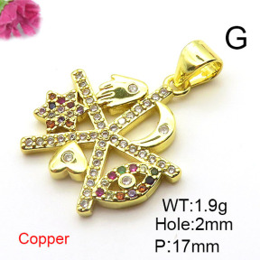 Brass Cubic Zirconia Pendants,Palm,Heart,Month, Eyes,Gold,17mm,Hole:2mm,about 1.9 g/pc,5 pcs/package,XFPC03161aajl-L024