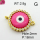Shell Synthesis & Zirconia,Brass Links Connectors,Round,Devil's Eye,Plating Gold,Magenta,18mm,Hole:2mm,about 2.8g/pc,5 pcs/package,XFL01932vbll-G030