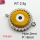 Shell Synthesis & Zirconia,Brass Links Connectors,Round,Devil's Eye,Plating Platinum,Dark Yellow,18mm,Hole:2mm,about 2.8g/pc,5 pcs/package,XFL01936vbll-G030