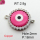 Shell Synthesis & Zirconia,Brass Links Connectors,Round,Devil's Eye,Plating Platinum,Magenta,18mm,Hole:2mm,about 2.8g/pc,5 pcs/package,XFL01938vbll-G030