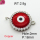 Shell Synthesis & Zirconia,Brass Links Connectors,Round,Devil's Eye,Plating Platinum,Red,18mm,Hole:2mm,about 2.8g/pc,5 pcs/package,XFL01941vbll-G030
