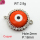 Shell Synthesis & Zirconia,Brass Links Connectors,Round,Devil's Eye,Plating Platinum,Orange,18mm,Hole:2mm,about 2.8g/pc,5 pcs/package,XFL01942vbll-G030