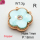 Resin & Zirconia,Brass Links Connectors,Flower,Plating Rose Gold,Light Blue,18mm,Hole:1mm,about 3g/pc,5 pcs/package,XFL01956aajl-G030