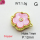 Resin & Zirconia,Brass Links Connectors,Flower,Plating Gold,Pink Purple,12mm,Hole:1mm,about 1.5g/pc,5 pcs/package,XFL01970aajl-G030