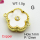 Resin & Zirconia,Brass Links Connectors,Flower,Plating Gold,White,12mm,Hole:1mm,about 1.5g/pc,5 pcs/package,XFL01974aajl-G030